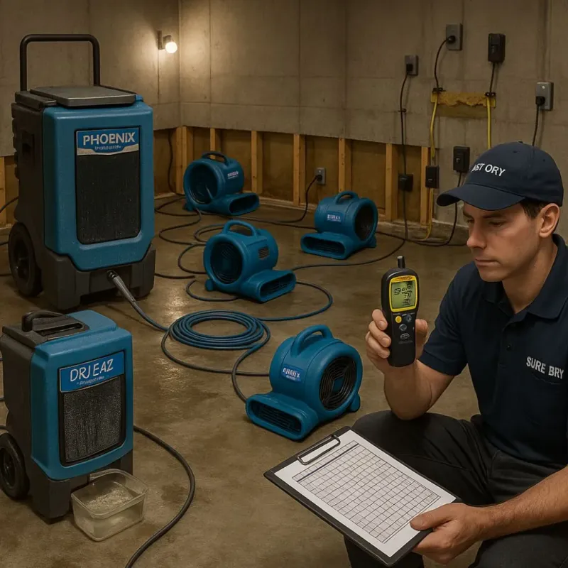 Structural Drying and Dehumidification process in Island Walk, FL